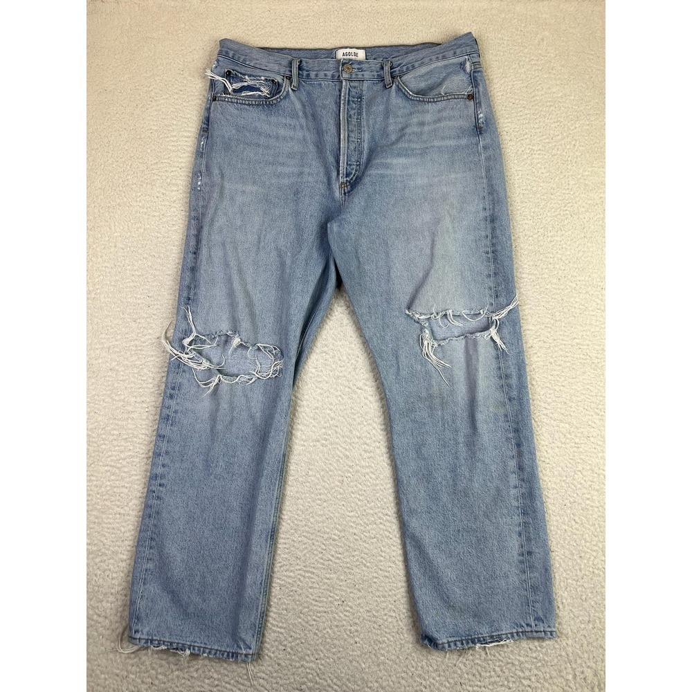 AGOLDE Jeans Womens 32 (Fits 36x30) 90's Mid Rise Loose Fit Distressed